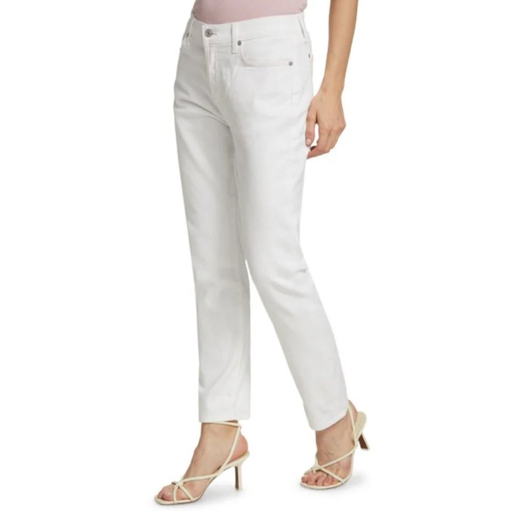 7 for all Mankind Luxe Vintage Josefina Straight white jeans w/ button fly